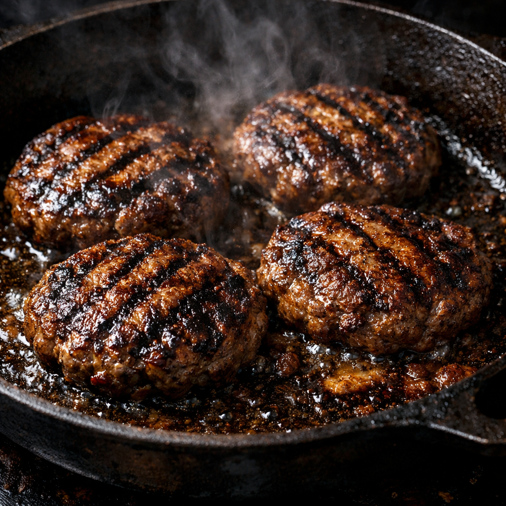 loco moco recipe beef patty searing cast iron skillet drippings brown fond