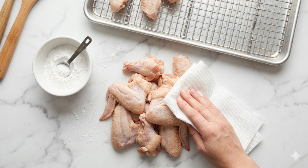 How to make crispy chicken wings using baking powder technique