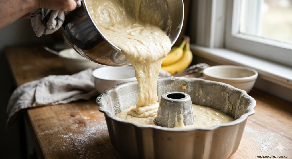 creamy banana pound cake batter